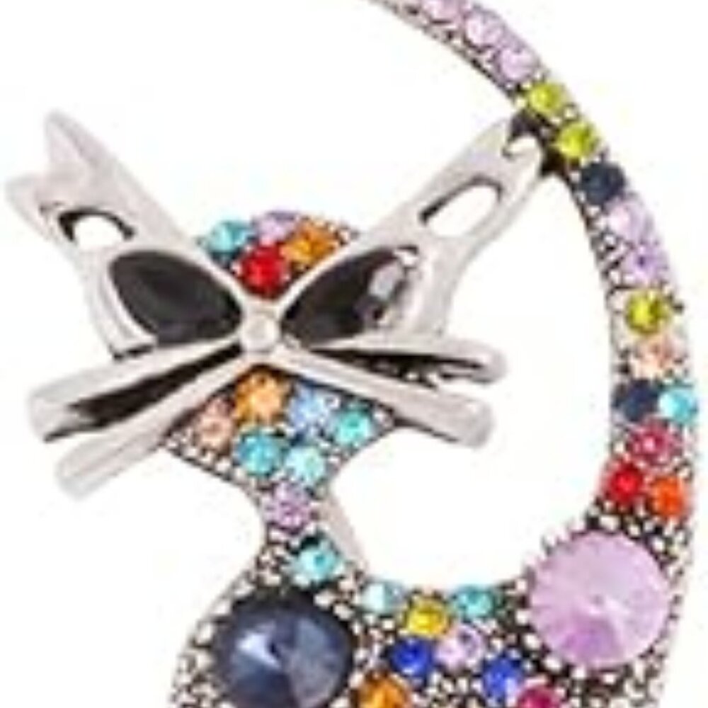 Funky Rhinestone Cat‎ Pin Brooch